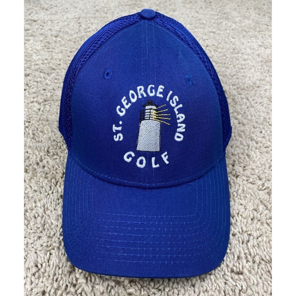 New Era 39Thirty St. George Island Florida Golf Hat Blue Medium/Large Lighthouse